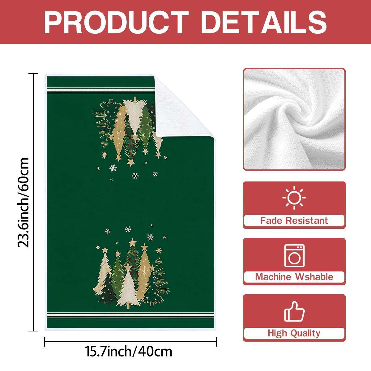 2/4pcs Merry Christmas Towels Star Christmas Tree Forest Design Kitchen Cleaning Towels Dishwashing Towels Hand Towels