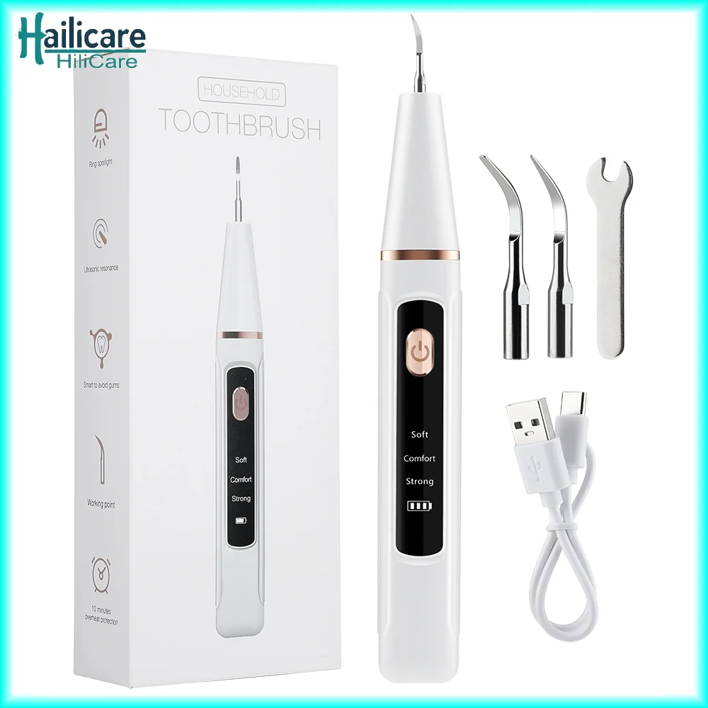 

Dental Scaler Calculus Remover Electric Ultrasonic Dental Tooth Stone Remover LED Teeth Plaque Scaler Tartar Eliminator Stains