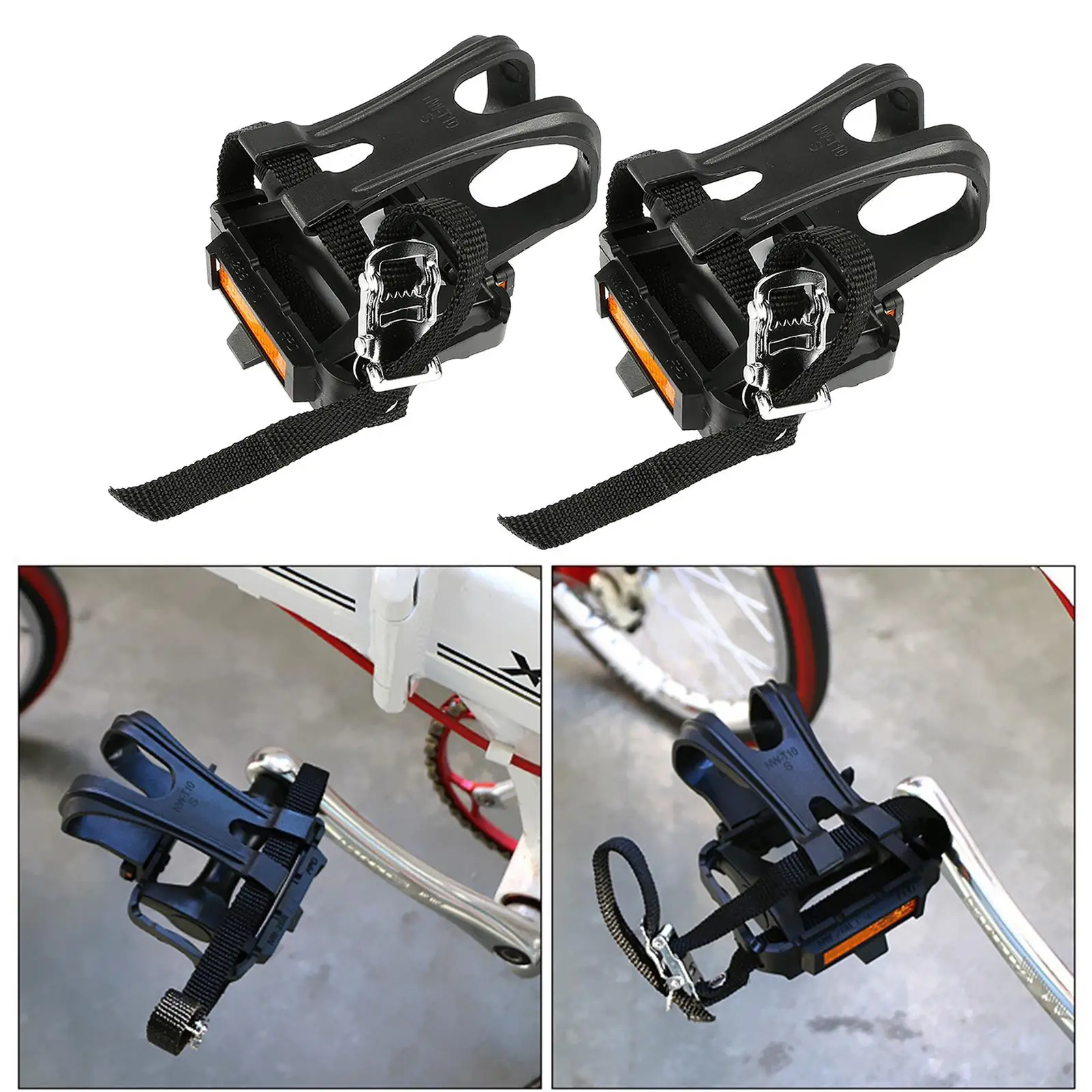 Lightweight Pedals With Toe Clip Straps MTB Road Bike Fixed Bike