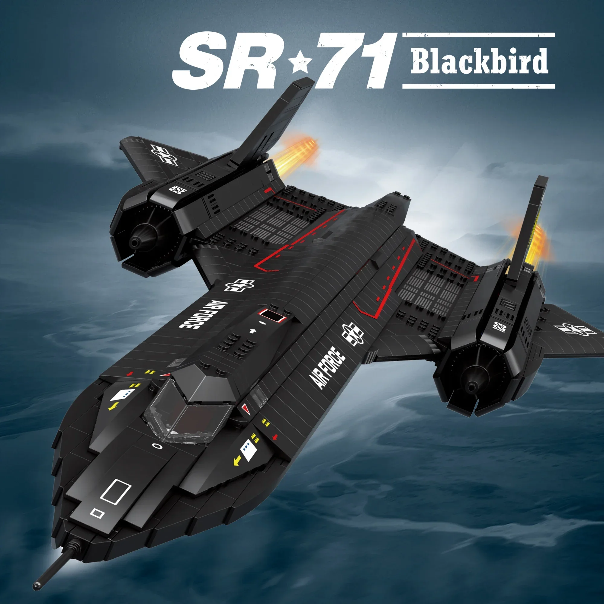 1775PCS SR-71 Blackbird Fighter Building Blocks Air Force Aircraft Plane Model Bricks Desktop Decoration Kids DIY Toys Gifts