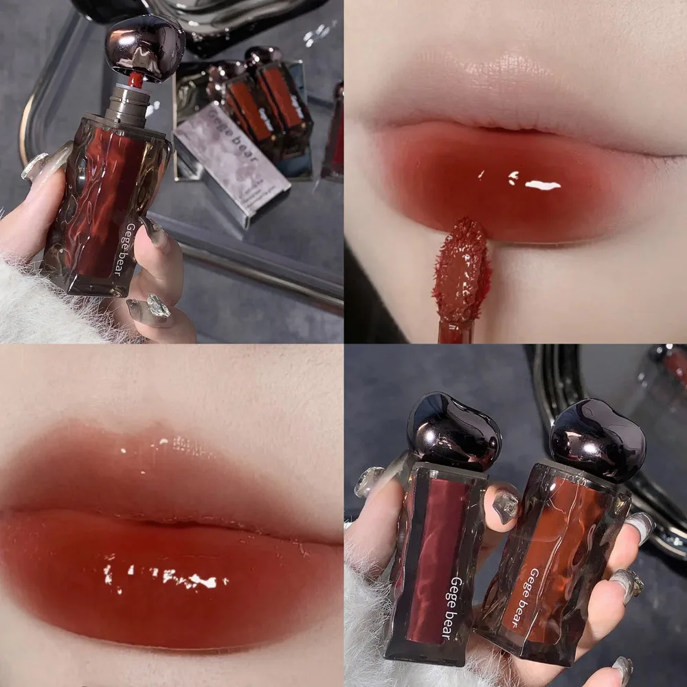 Glacier Lava Lip Glaze Mirror Reflective Makeup Hydrating Light Thin Lip Dew Light Saturation High Lip Makeup Lipstick Cosmetics