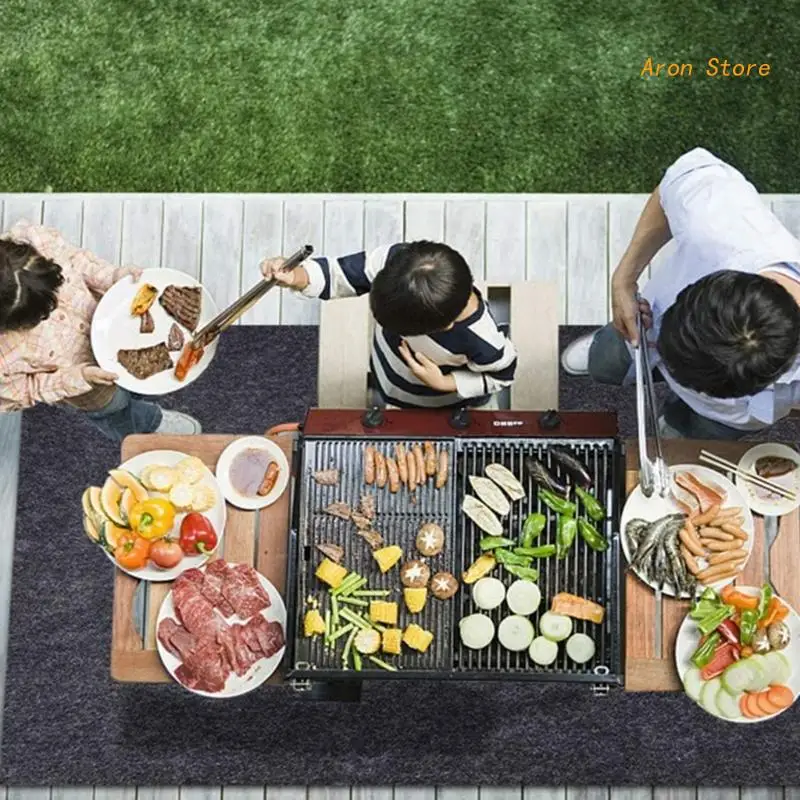 

Under Grill Mat Fireproof BBQ Floor Mat Deck Protective Mat for Outdoor Heat Resistant Grill Pads Reusable Pit Mat