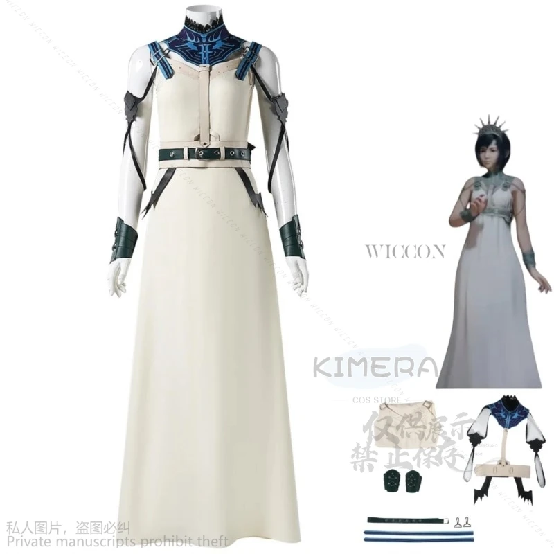 

Game Final FF7 Rebirth Aerith Gainsborough Cosplay Costume Battle Uniform White Dress Woman Sexy Carnival Party Suit Lolita Cos