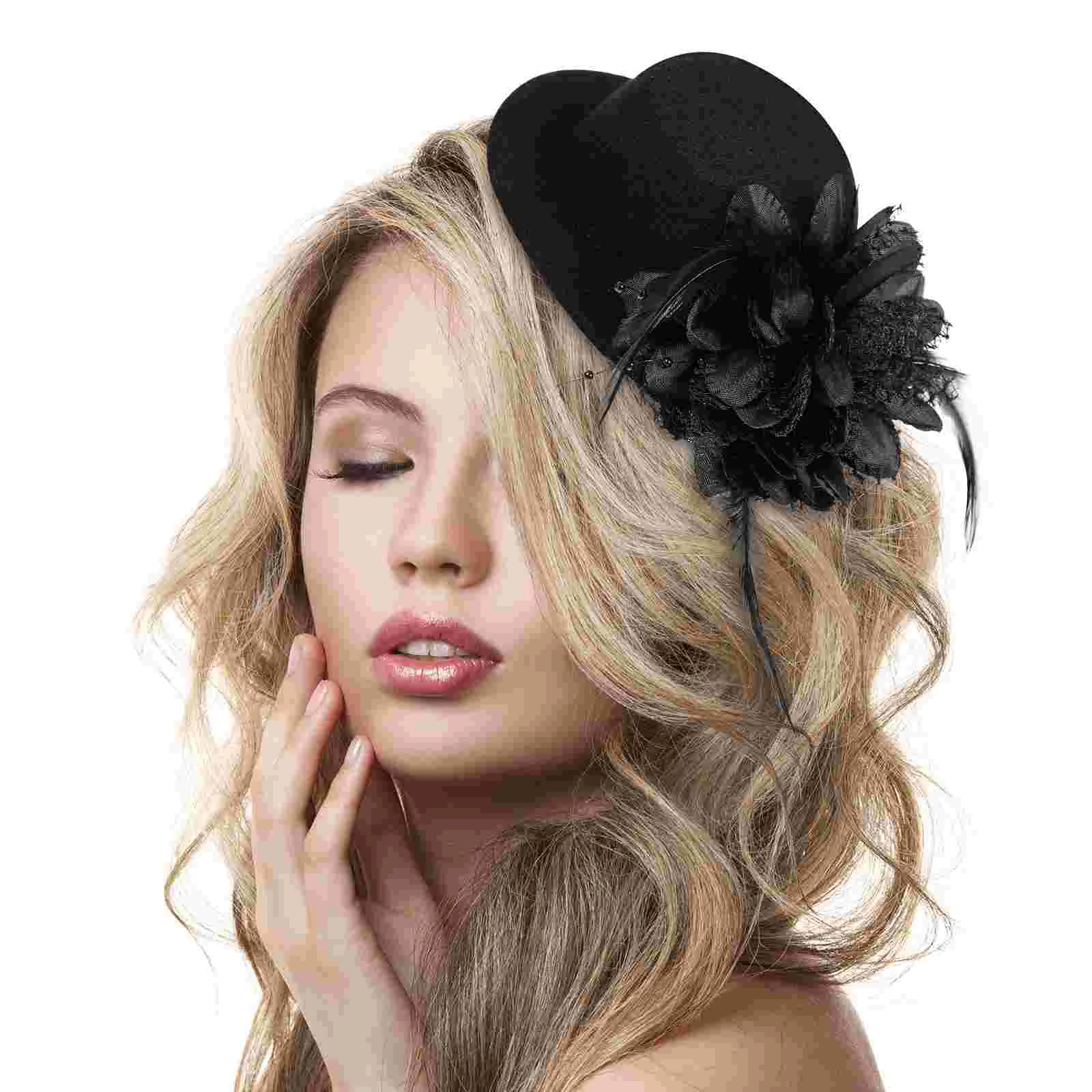 Lace Mesh Hairpin Bobby Pins for Women Mini Clip Hat European and American Party Decoration