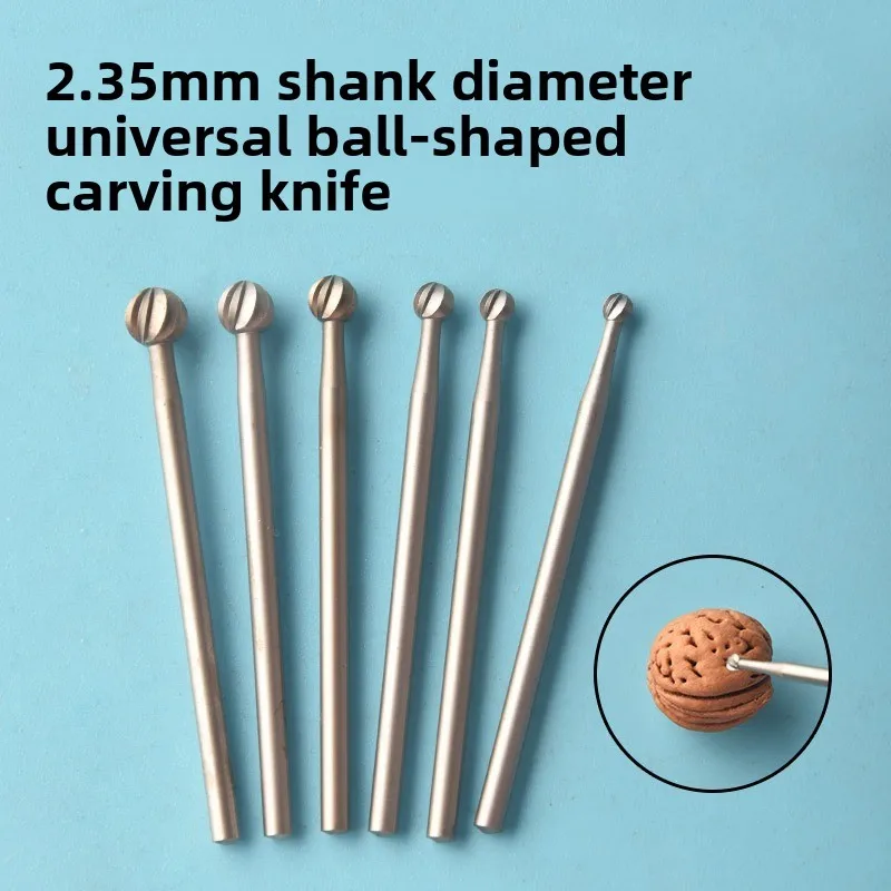 2.35mm Shank/ Ball Burr Drill Bit/ Round Head Carving Needle/ Polishing Rotary Tool/ Wood Carving/Nuclear Engraving/Grinding Bit