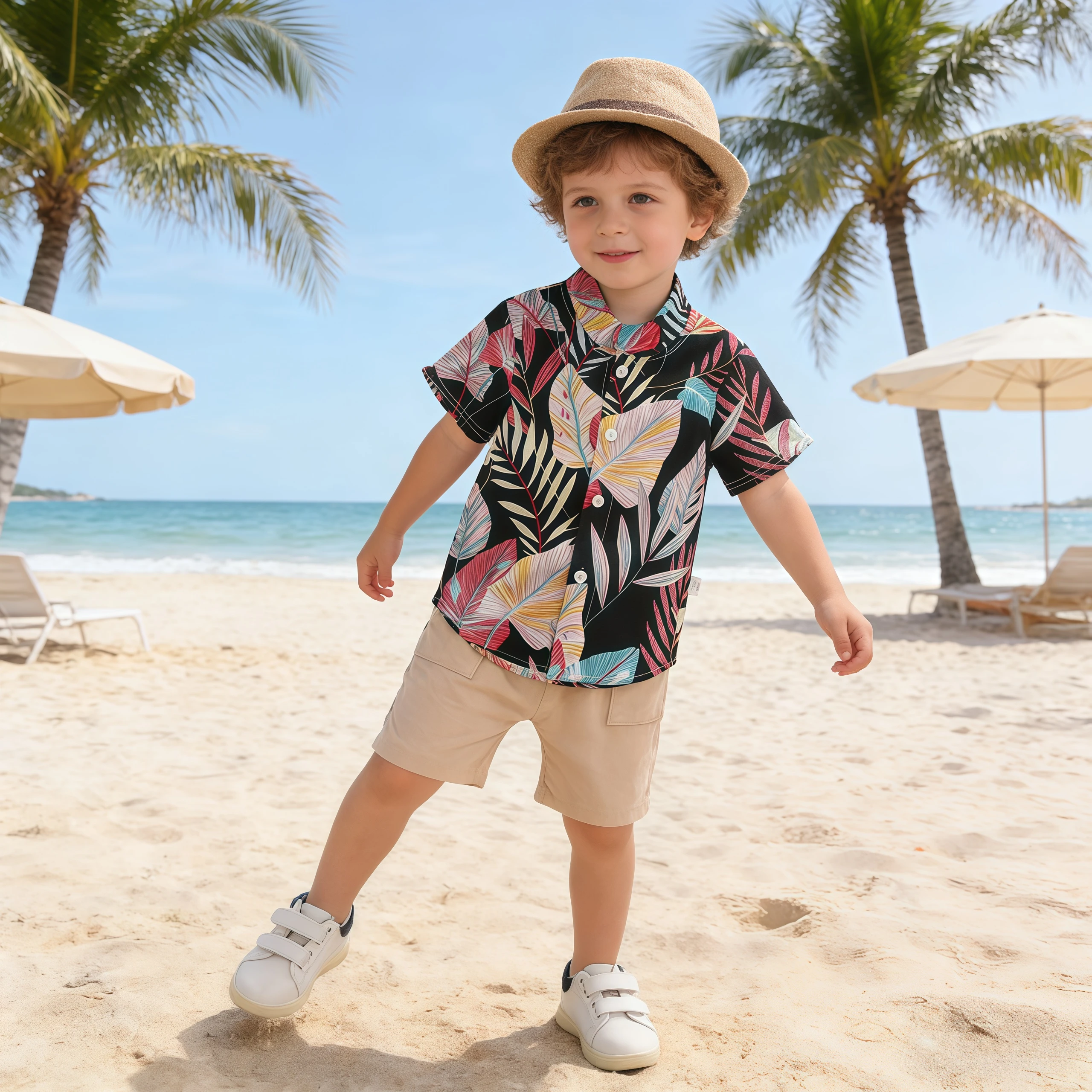 

Summer Baby Boys Suit Clothes Short Sleeve Print Shit With Shorts Pants Casual Holiday Casual Tracksuits Children's Clothing