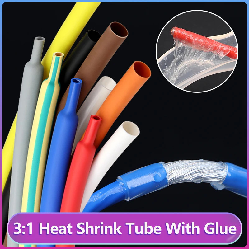 

3:1 Heat Shrink Tube With Glue 1.6/2.4/3.2/4.8/6.4/7.9/9.5/12.7/30/50mm Dual Wall Shrinkable Tubing Adhesive Wrap Wire Sleeve