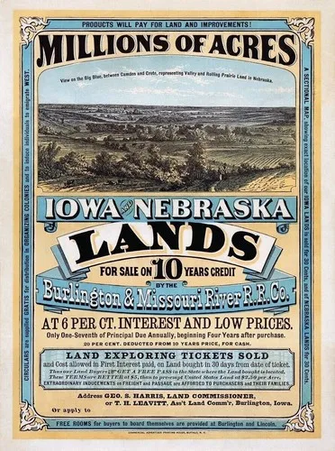 Nebraska Land advert Vintage Retro Metal Sign Poster Plaque Wall Decor A4