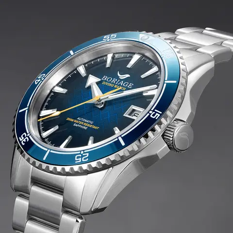 BORIAGE Fully Automatic Mechanical Diving Watch, 200m Water Resistance Miyuda 9015 Movement Men's Watch