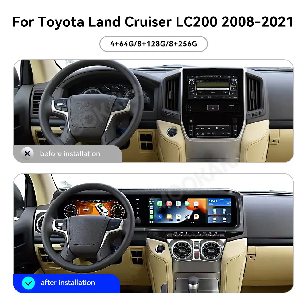 Android Car Radio For  Toyota Land Cruiser LC200 2008~2021 GPS Multimedia Player Navigation Car Stereo Receiver IPS Head Unit
