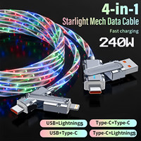 BESY 6A Fast Charging RGB Breathing Gradient Light Data Cable TYPE-C Charger For iPhone 15 Pro Huawei Samsung Data Cable