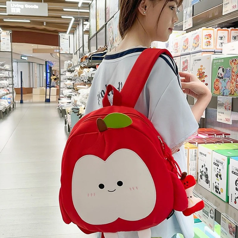 New arrivalcute apple backpack cartoon large capacity student school bag travel casualwork clothing lightweight backpack