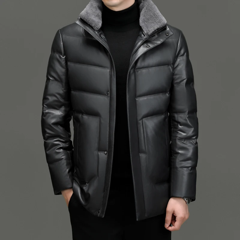 Classic 2025 Winter Men's Casual Duck Down Jackets Fur Collar Detachable Warm Puffer Coats Outwear Windproof Thick Padded Parkas