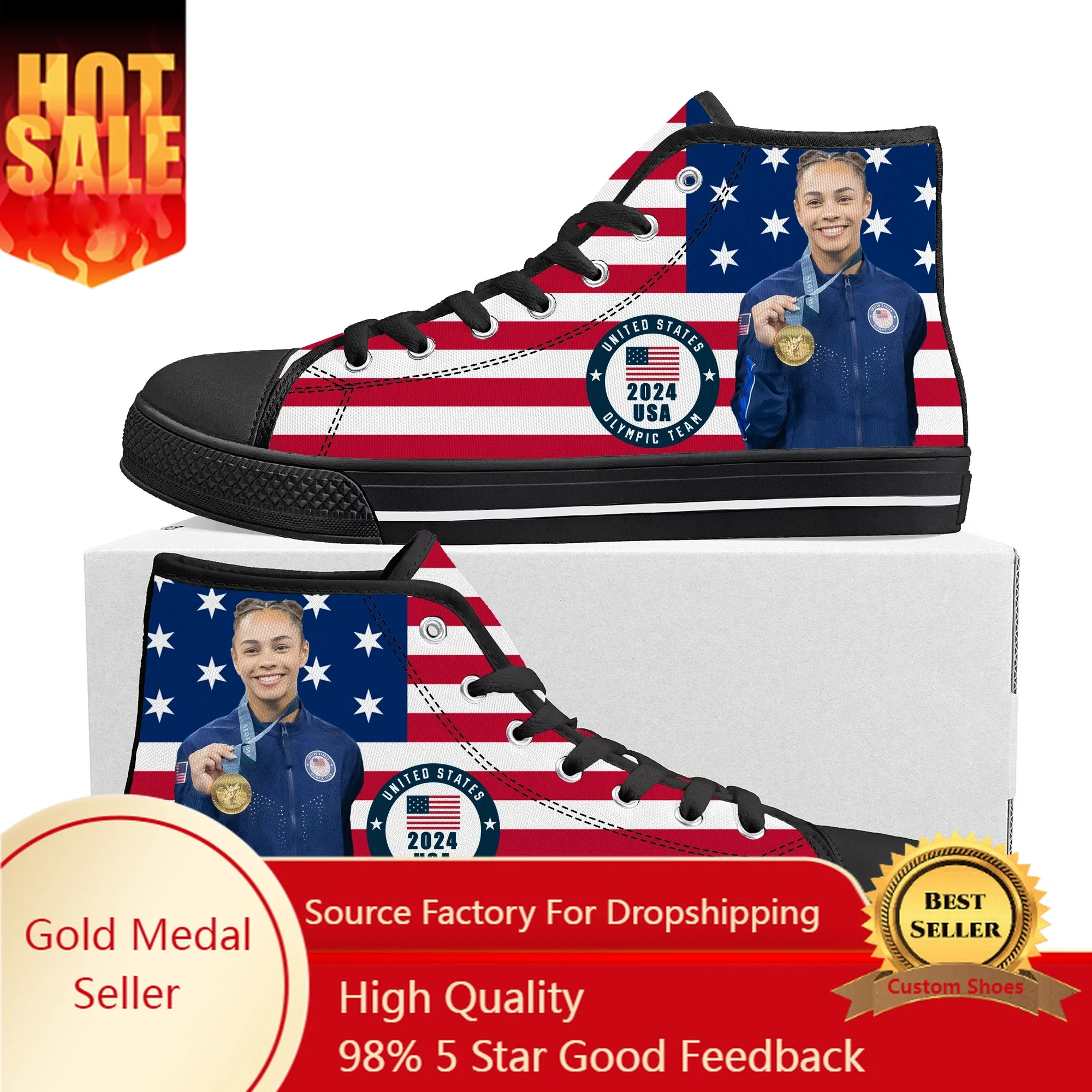 

Hezly Rivera Gymnastics Champion High Top Shoes Mens Womens Teenager High Quality Sneakers Canvas Sneaker Couple Custom Shoe