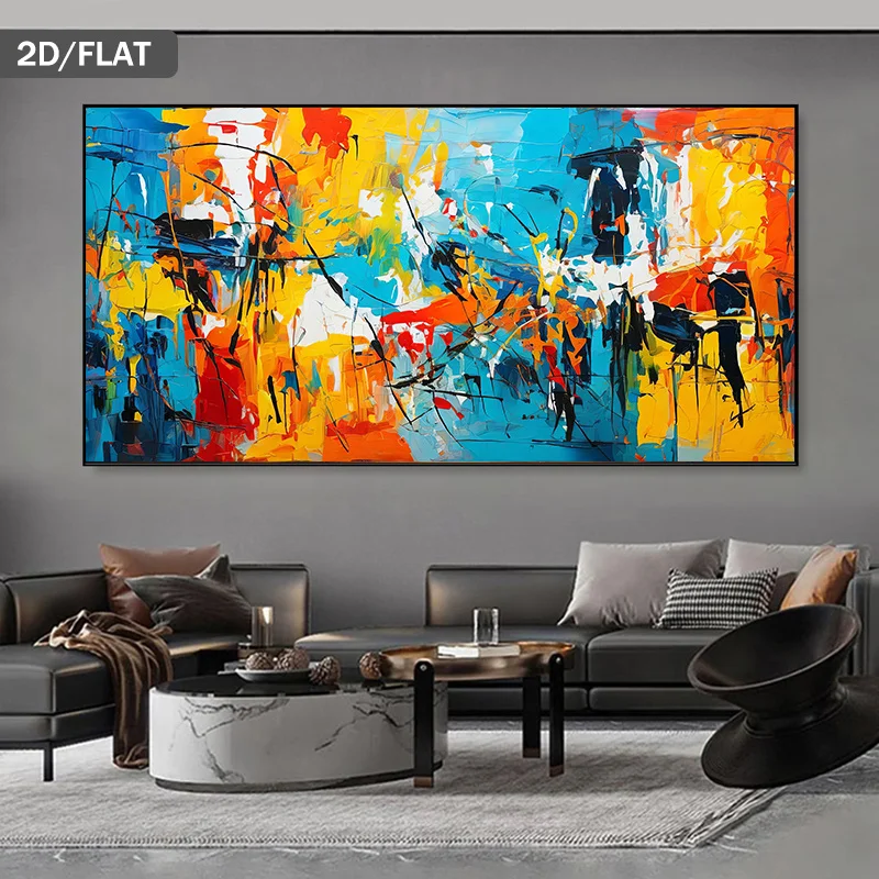 

2D/Flat Large Modern Abstract Motion Print Canvas Painting Frameless Contemporary Canvas Wall Art Suitable for Living Room Decor