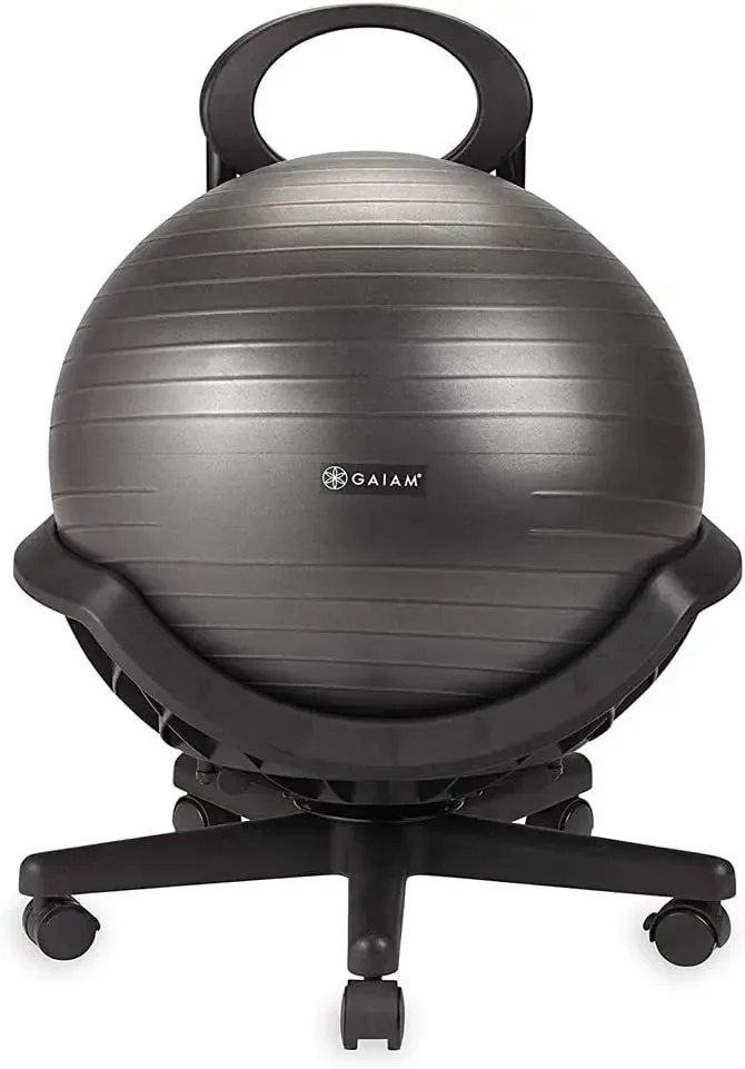 Ultimate Balance Ball Chair (Standard or Swivel Base Option) - Premium Exercise Stability Yoga Ball Ergonomic Chair for Home