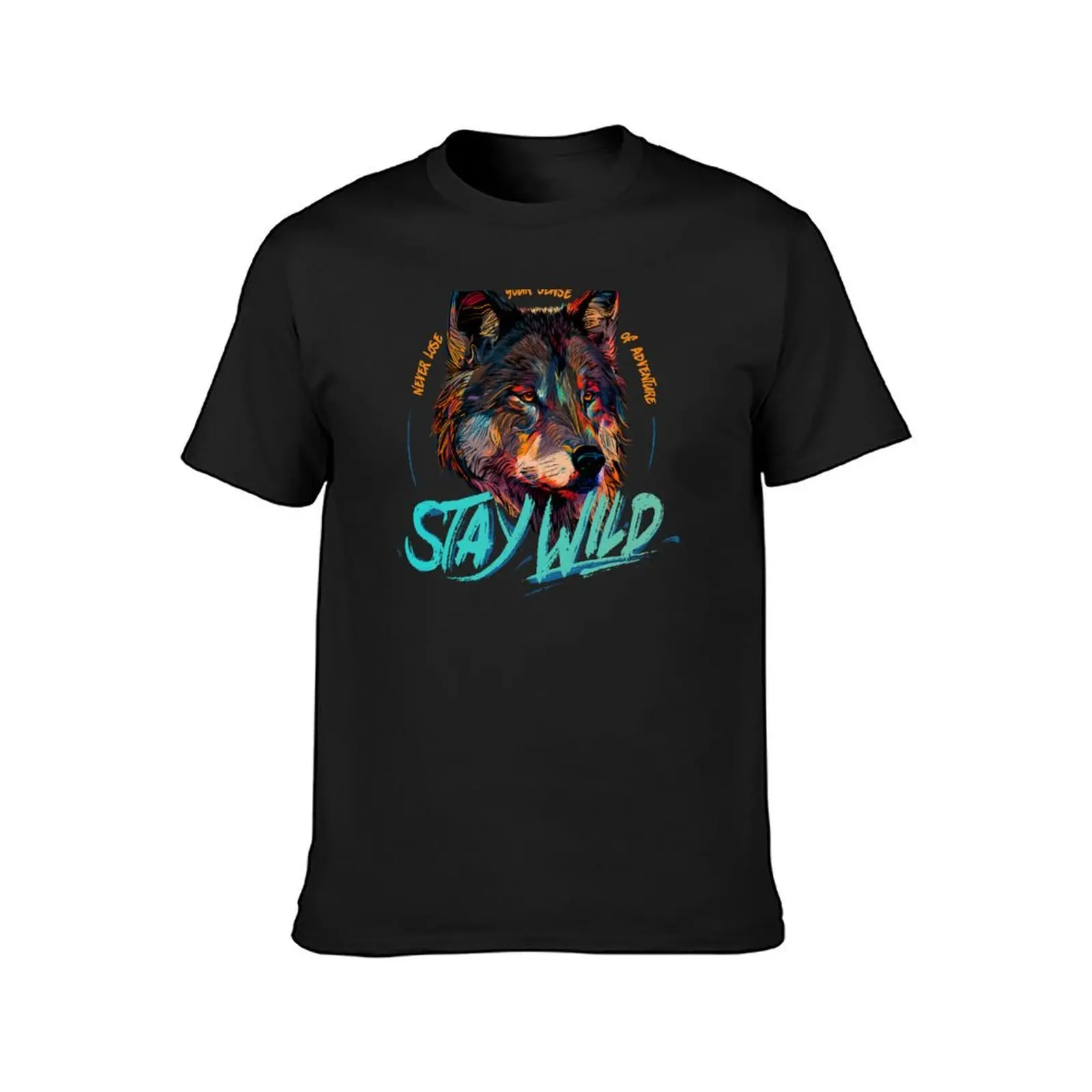 Wolf - Stay Wild edition T-Shirt Aesthetic clothing for a boy t shirts for men