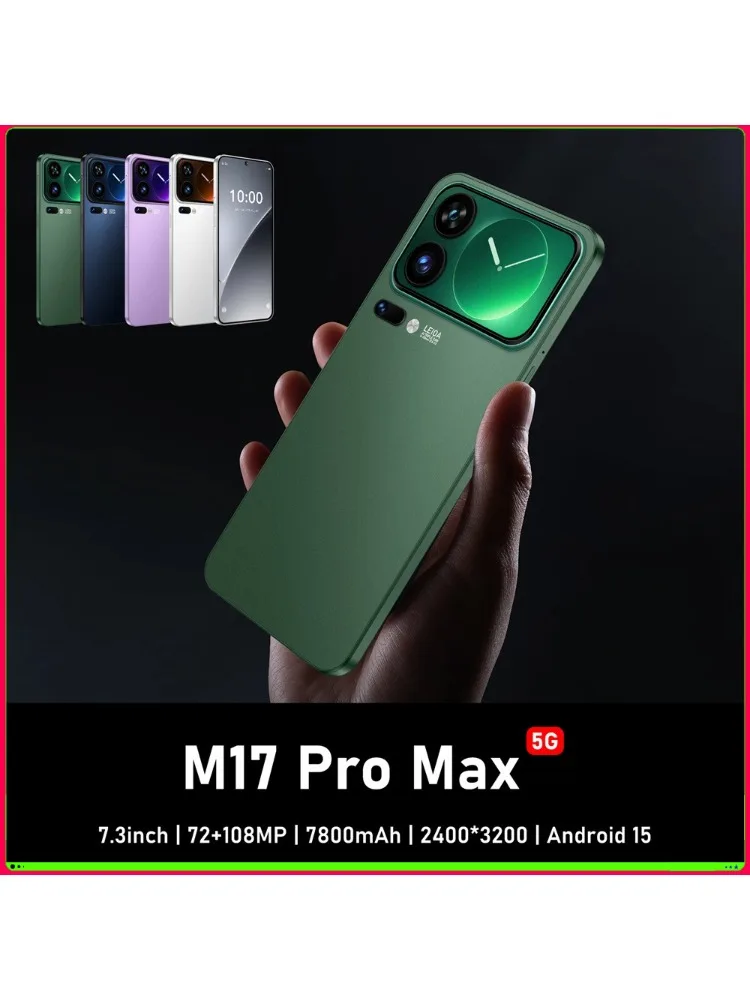 Nieuwe Smartphone 5G 7.3HD voor M17 Pro Max Dual Sim Kaart 22G+2TB Goedkope Mobiele Telefoon Android Smart Mobiele Telefoons Ontgrendeld 8000mAh - afbeelding 2