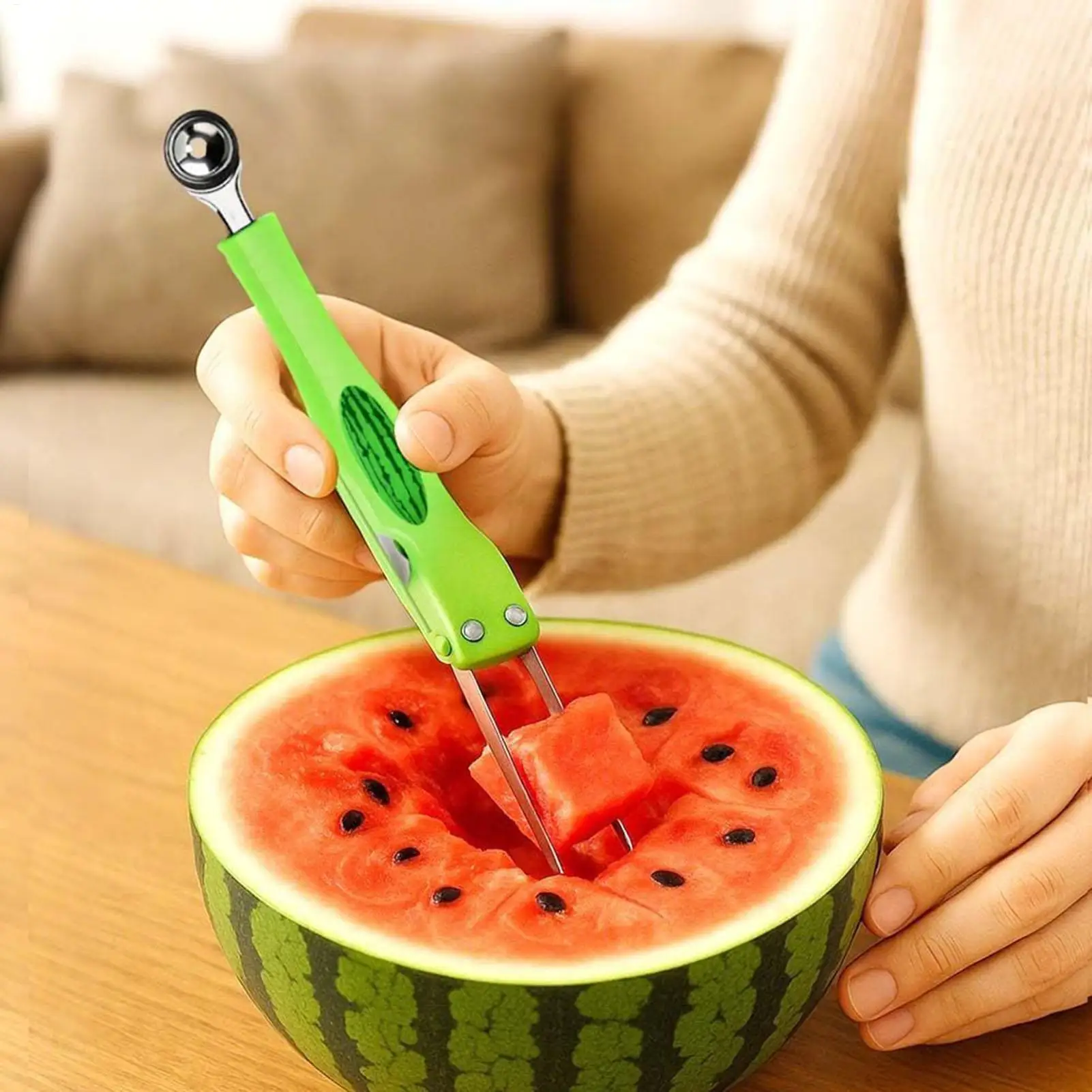 

Fruit Baller Spoon Watermelon Slicer Cutter Scoop Fruit Carving Knife Fruit Platter Multifunctional Fruit Separator Kitchen tool