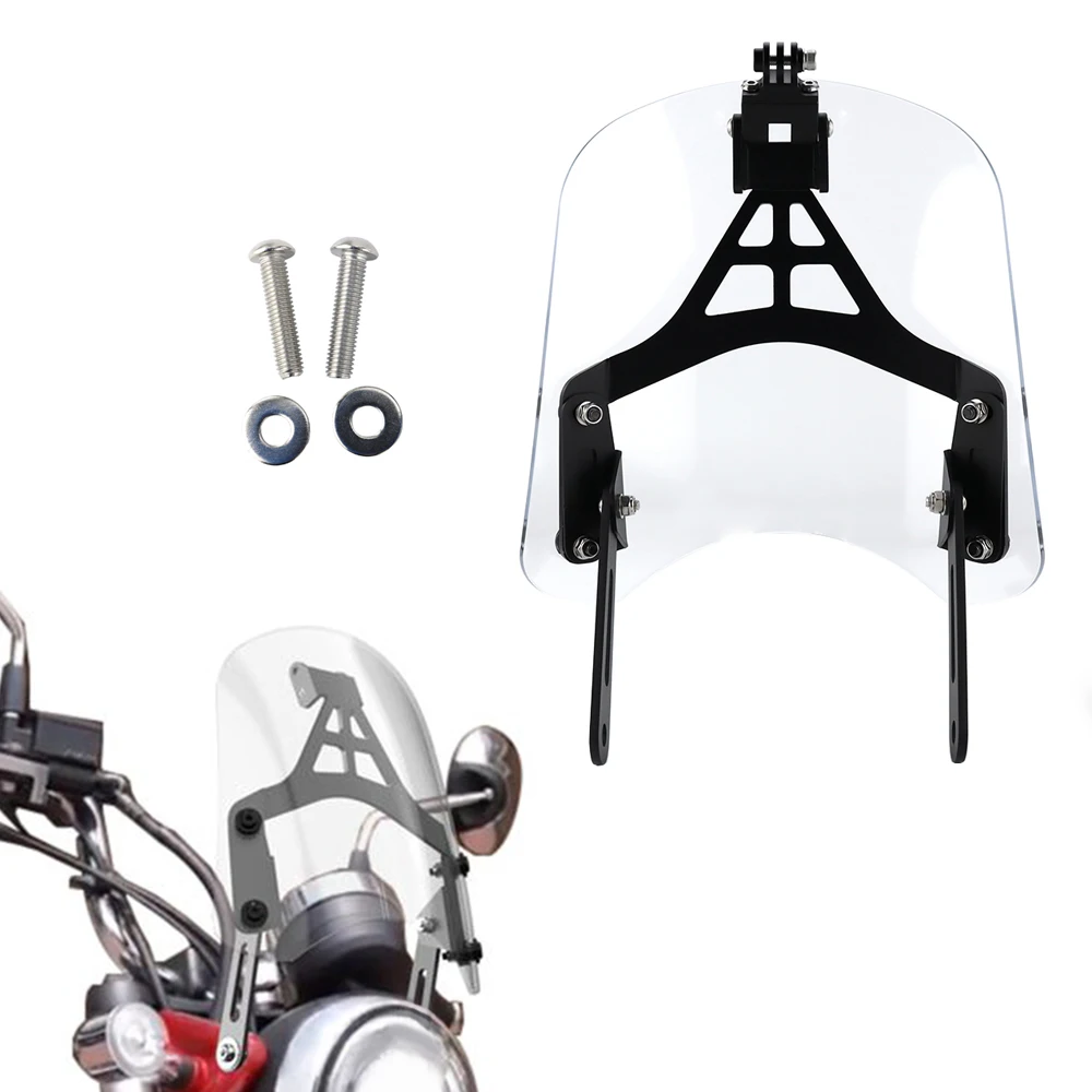 

For Honda Monkey 125 2018-2024 DAX 125 ST125 2022-2023 Windshield Deflector Shield GPS Navigation Bracket Motorcycle Windscreen