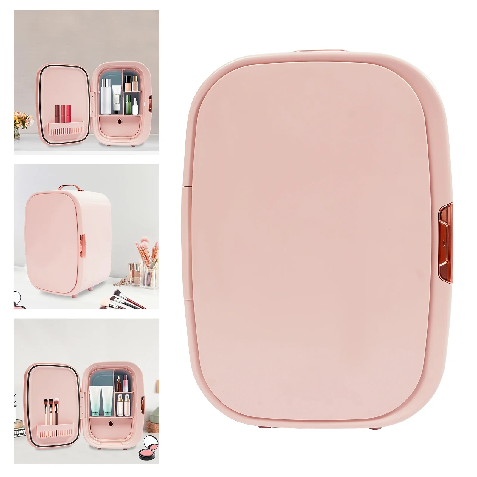 

12L Pink Cosmetic Refrigerator, 4-60℃ Adjustable Large Capacity Skincare Storage Fridge,for Cosmetics&Beauty Tools, 110/220
