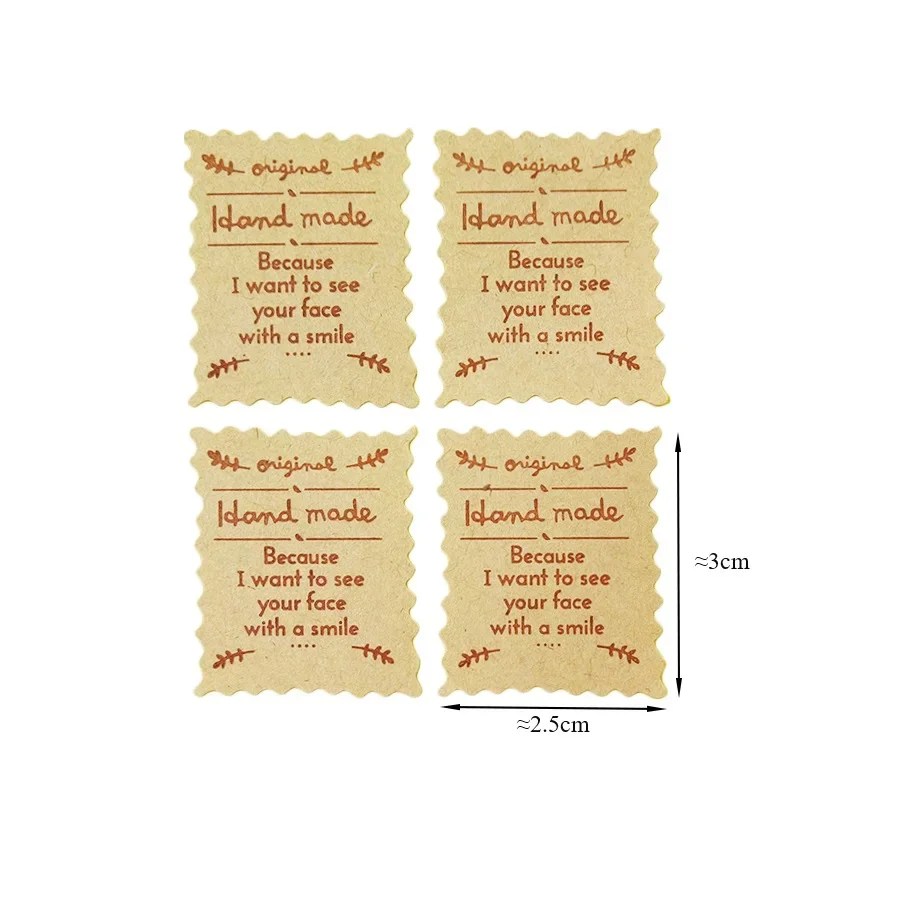 100Pcs/lot Stickers Kraft Label Sticker DIY Hand Made for Gift Cake Baking Sealing Sticker Handmade Sticker Vintage Stickers