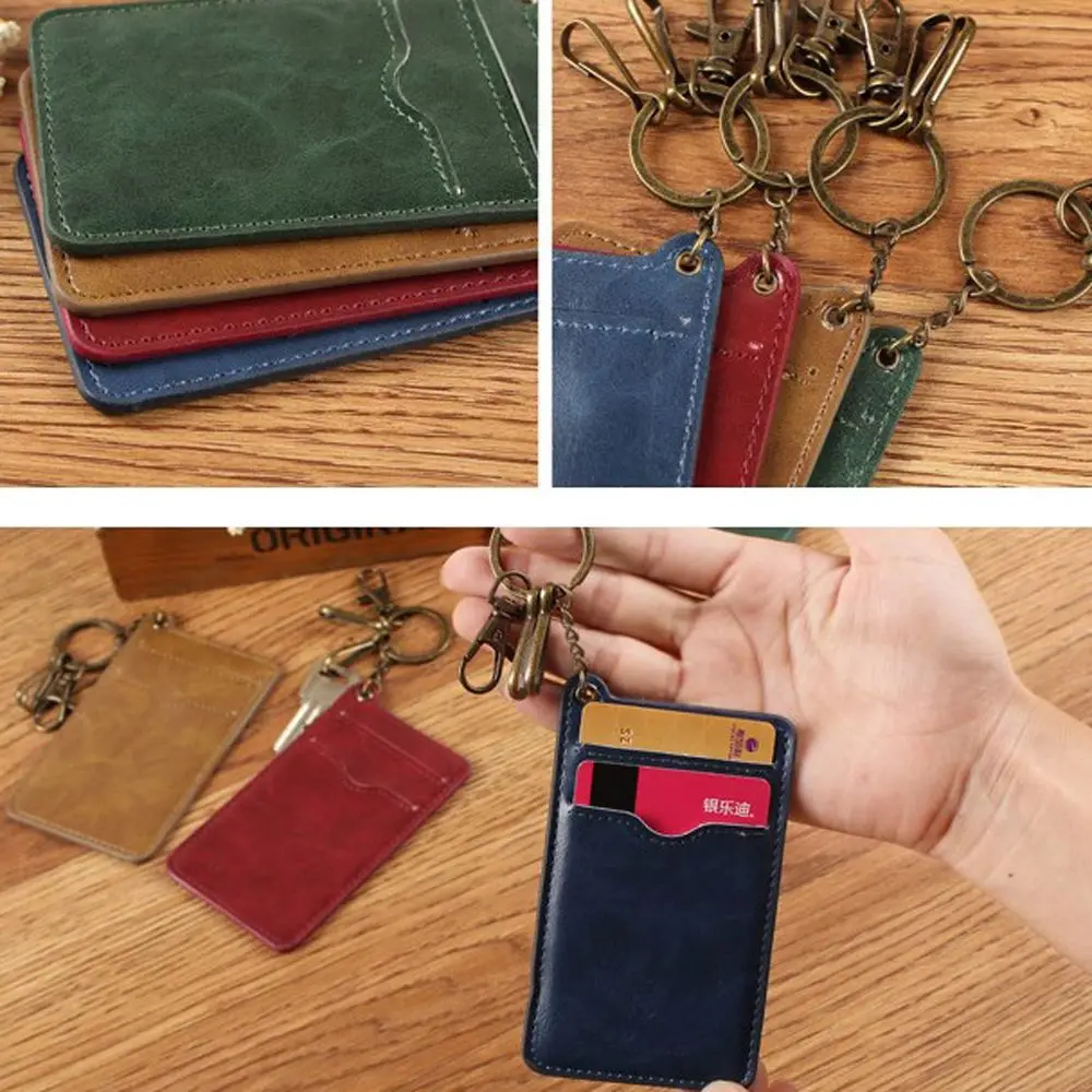 Portable Retro Credit ID Card Access Control Card Bus Card Thin Card Holder Keychain Badge Case Case Bag