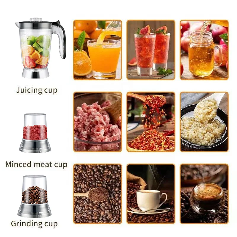 

Электрический блендер TULX высокого качества для дома, большой емкости (1,5 л), с пластиковой чашей, измельчителем и измельчителем-измельчительницей