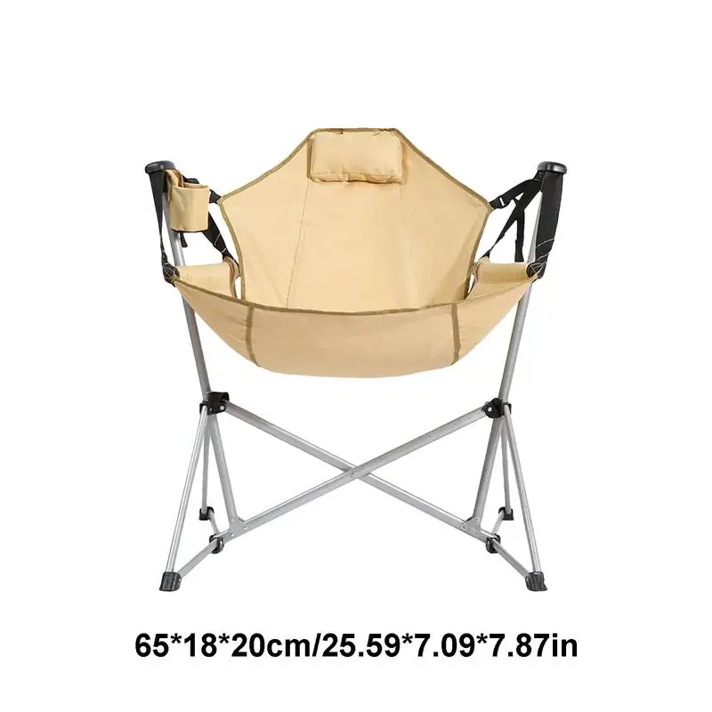 Folding Rocking Chair 600D Oxford Hammock Chairs With Carry Bag Heavy Duty Swinging Camping Chair For Patio Picnic Leisure