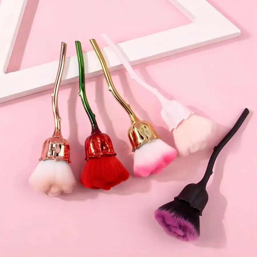 1pc ブラックローズ Shaoed ルースパウダーメイクブラシ女性の顔美容ツールネイルアートダスティングブラシファンデーショングルーミングメイクツール