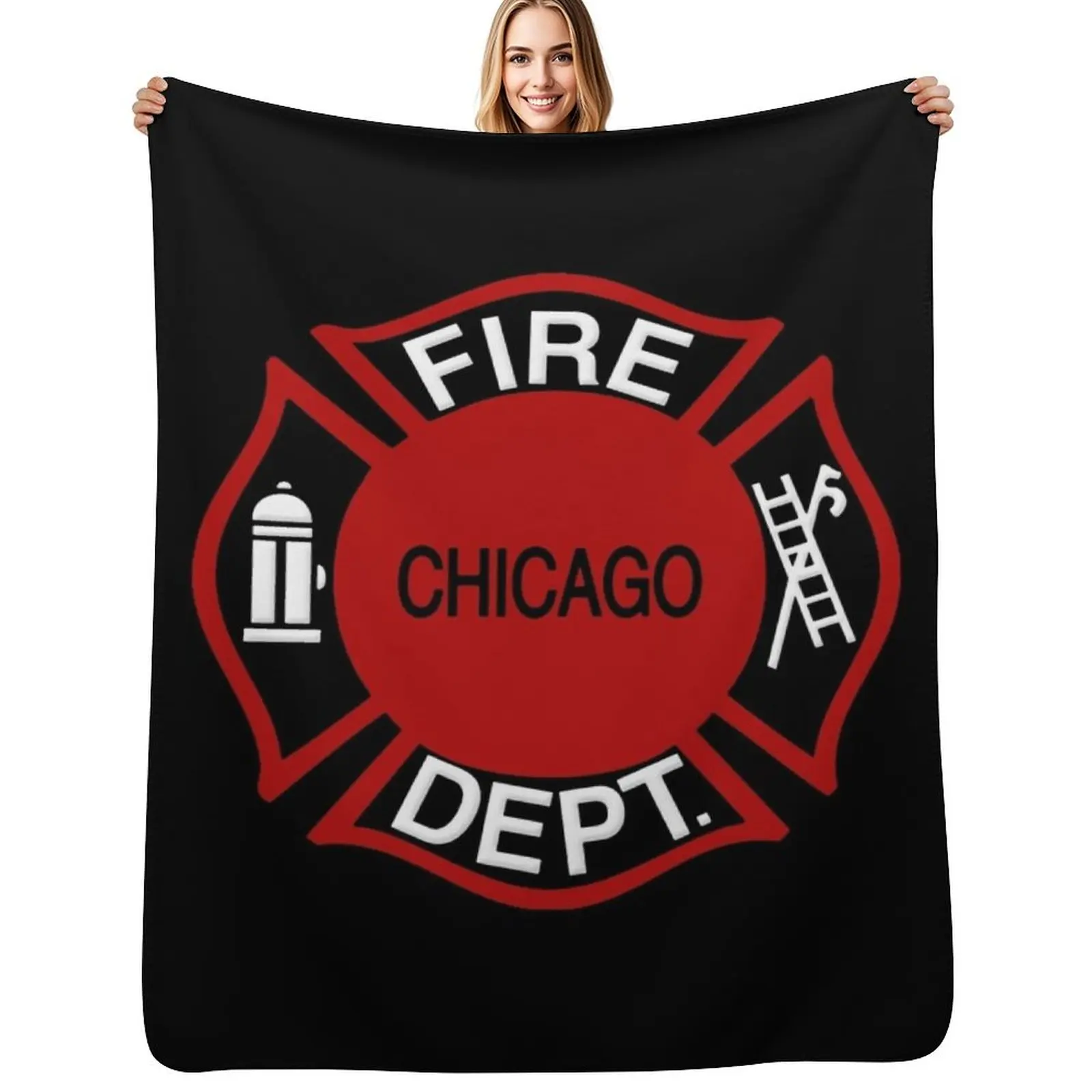 CFD Chicago Fire Department Throw Blanket Men's Soft Warm Throw Blanket for Couch
