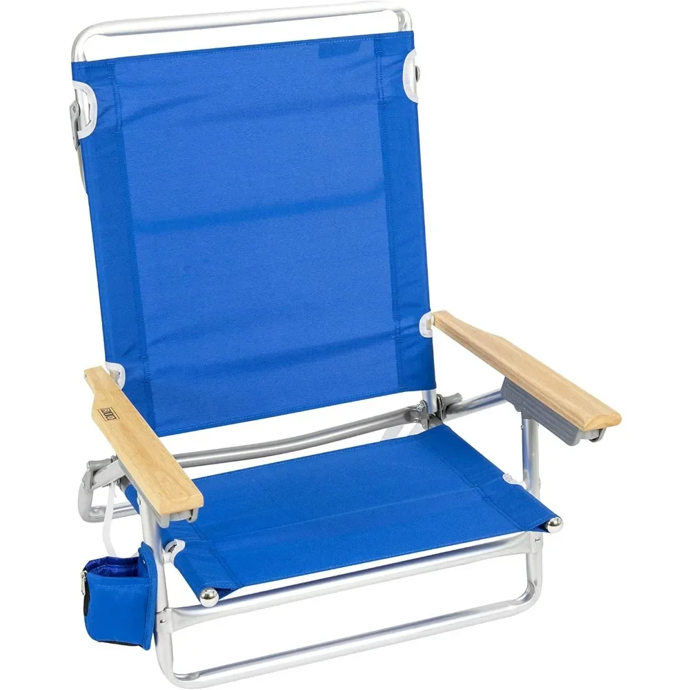 

RIO beach Classic 5-Position Lay-Flat Folding Beach Chair, 30.8" x 24.75" x 29.5", Pacific Blue