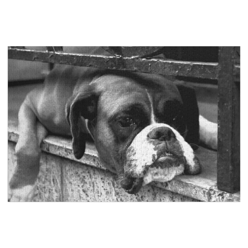 

Boxer Dog On Windowsill Jigsaw Puzzle Custom Gift Customizeds For Kids Puzzle