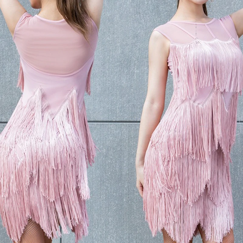 

Платье для латинских танцев, сексуальная полосатая бальная юбка для взрослых и женщин, праздничная юбка для профессиональных соревнований, танцевальная одежда для латинских выступлений, танцевальная одежда