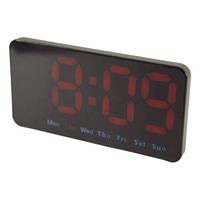 Digital Wall Clock, 9Inch LED Digital Clock Large Display With 12/24H, Big Digits,Small Silent Wall Clock 21.5 X 3 X 11Cm (Red)-
