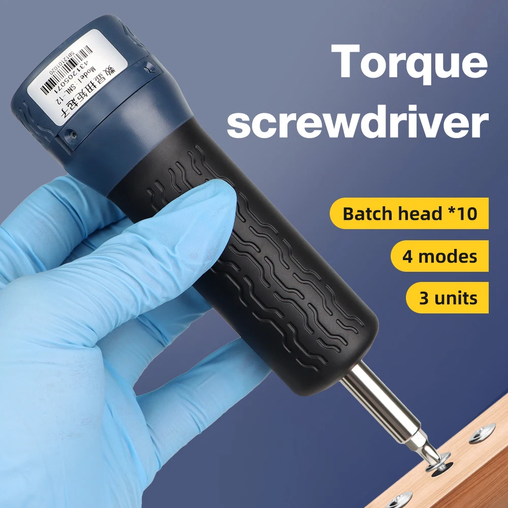 Digital Torque Screwdriver Portable Preset Torque Gauge 1.2-12N.m Torque Wrench 1/4 Inch Drive Repair Tools for Bike Car