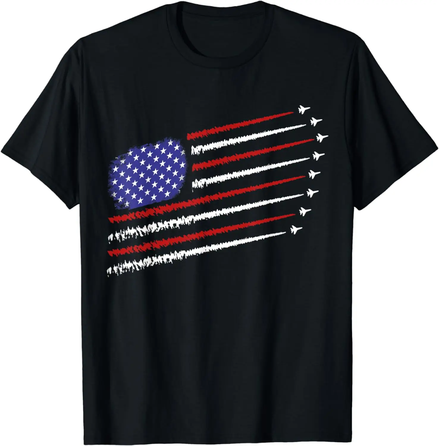 Fighter Jets with USA American Flag 4th of July Celebration T-Shirt