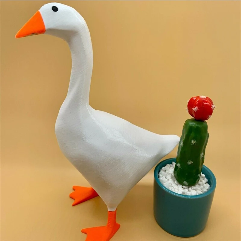 Home Decoration Magnetic Goose Key Holder Duck Magnetic Suction Statue Standing Storage Rack Suction Key Scissors Resin Crafts