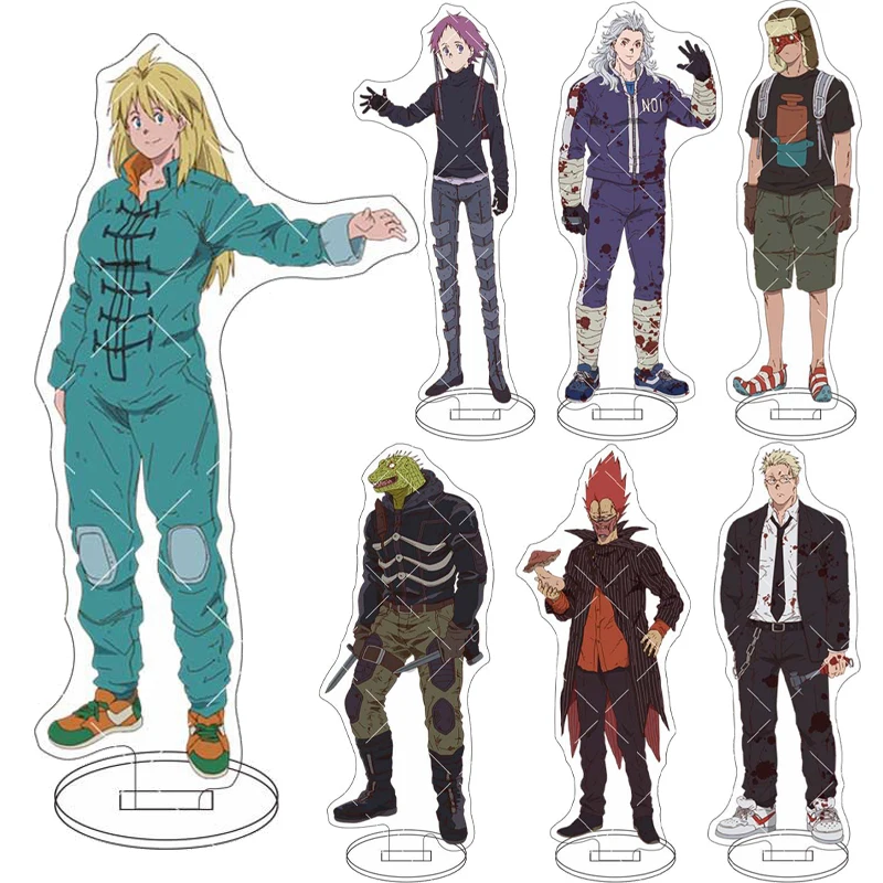 Anime de 16 cm ‌ Figura de Dorohedoro Temporada 2: Caiman, Nikaidou, Kemur, Fujita, Ebisu, Kasukabe, Noi. Soporte Acrílico, Adornos Cosplay, Regalos.