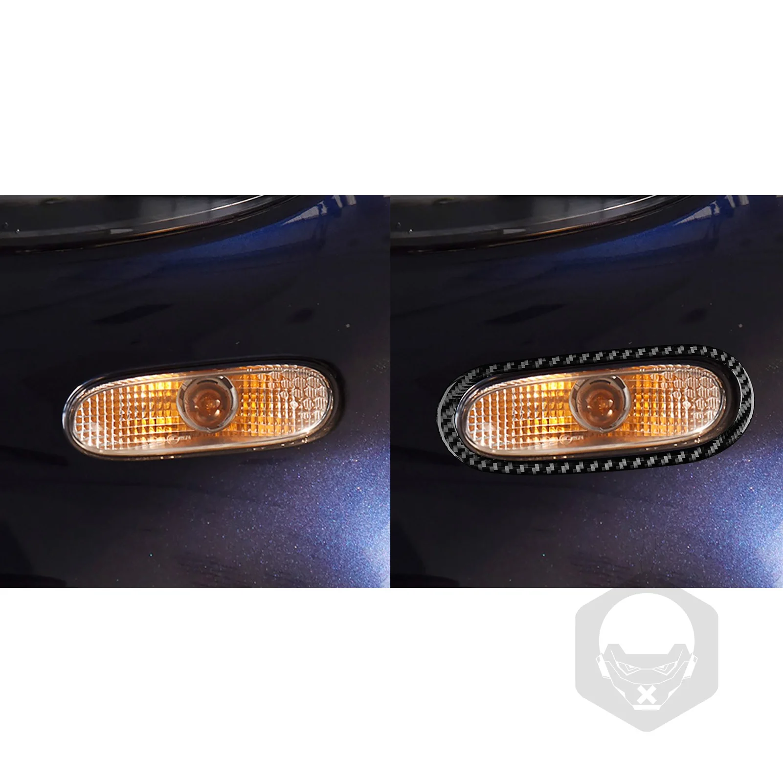 لمرسيدس بنز الذكية 453 2016-2021 ألياف الكربون المصد الأمامي الضباب ضوء مصباح لوحة غطاء اكسسوارات السيارات الزخرفية ملصق