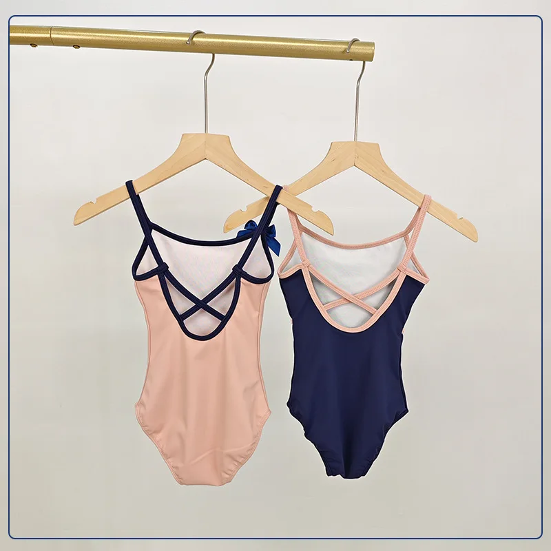Ropa de baile de ballet suave y agradable para la piel para niños, leotardo de tiras para niñas, para practicar un traje versátil de danza y gimnasia