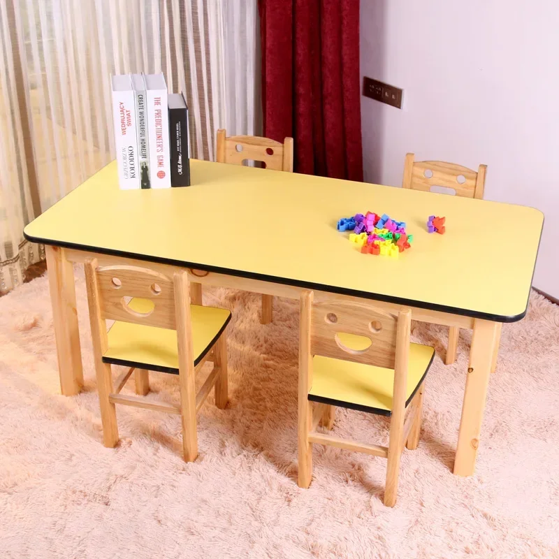 Set Furnitur Anak Set Furnitur Set Kursi Meja Kayu Solid Kayu Pinus Meja Anak Baru