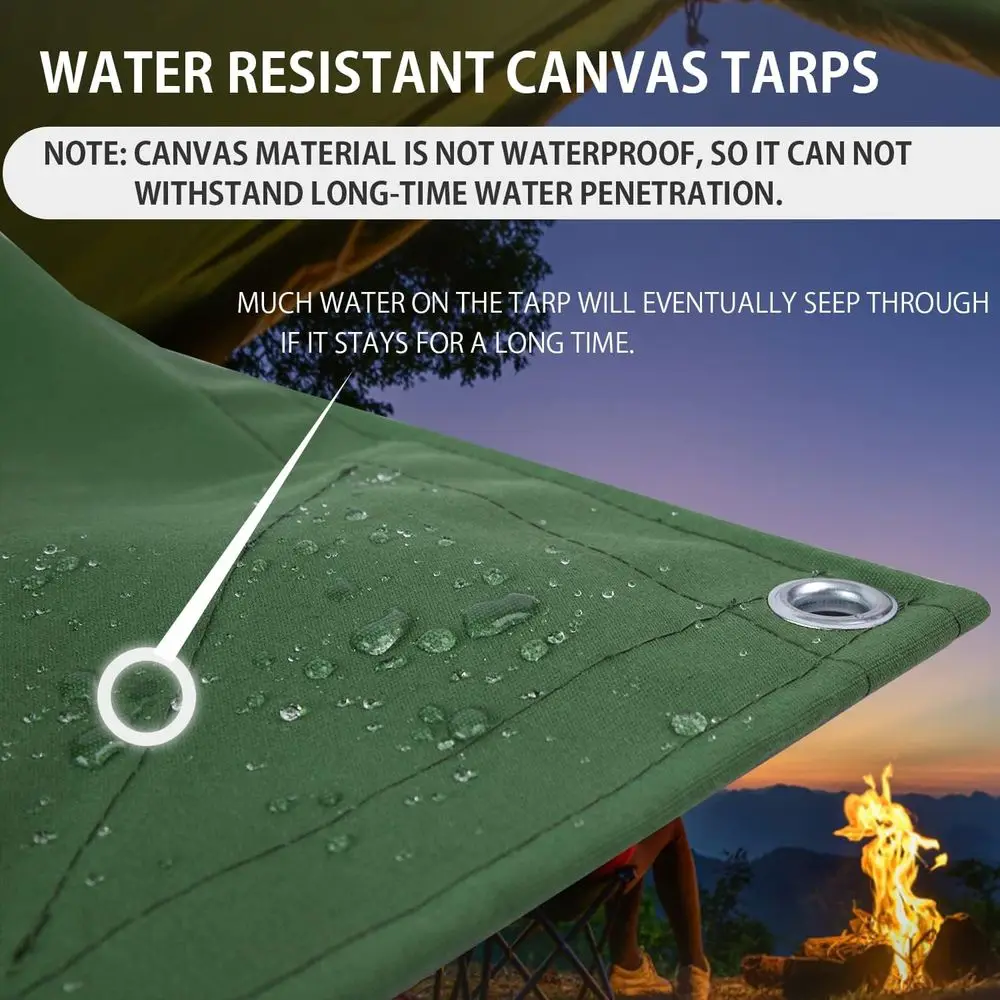 قماش القنب عالي التحمل بطول 6 × 8 أقدام ومقاوم للماء ومحمي بالأشعة فوق البنفسجية مع حلقات للاستخدام الخارجي #4