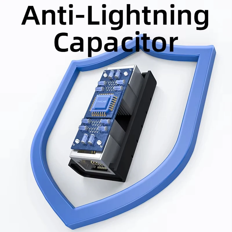 Unnlink RJ45 Connector Anti-Lightning Ethernet Adapter Gigabit 100 Meters