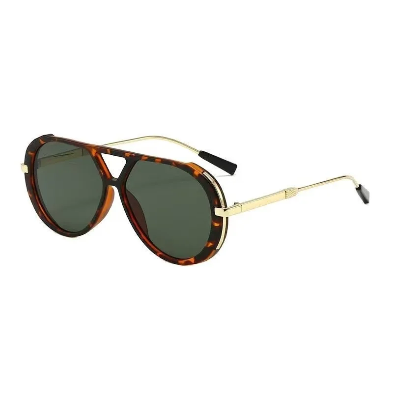 Double beam sunglasses new big face thin face sunglasses women's high-end sunscreen vintage sunglasses summer