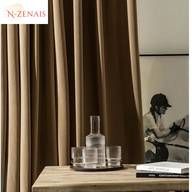

Custom Size！！European Plush High-end Atmospheric Velvet Blackout Elegant Curtains for Living Dining Room Bedroom Decor Window