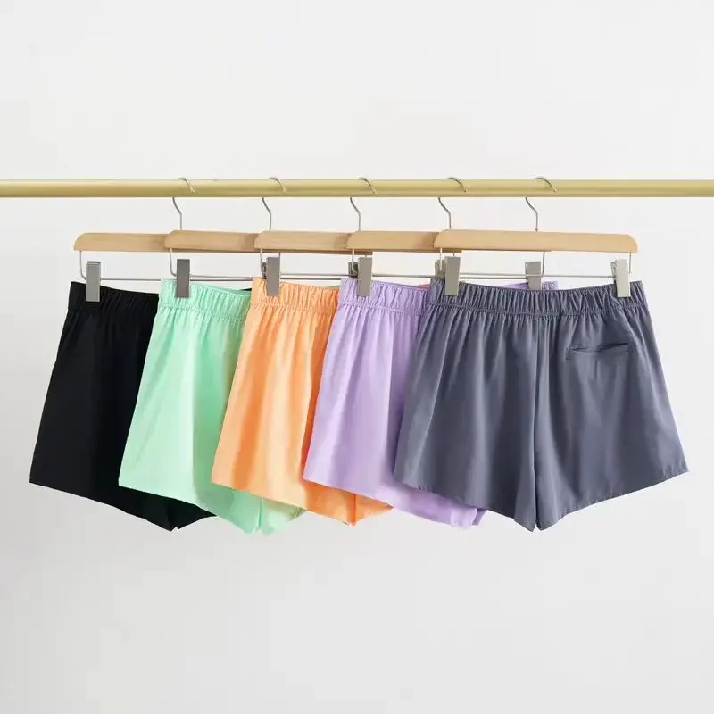 Citroen Vrouwen Clubhuis Skort Hoge Taille Ingebouwde Shorts Lichtgewicht Geweven Rok Aanvoelen Coole Yoga Shorts Met Split Aan De Zijkant