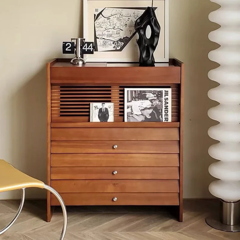 

Скандинавский сундук из цельного дерева для гостиной, домашний входной шкафчик для спальни, многофункциональный ретро-прикроватный комод, шкаф для хранения