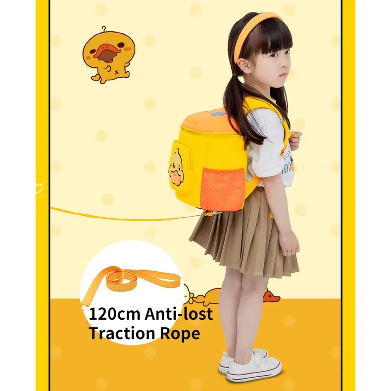 Cartoon Yellow Duck Children Cute Fashion Backpacks New Girl Boy Bucket Large Capacity Schoolbags Students Waterproof Backpack