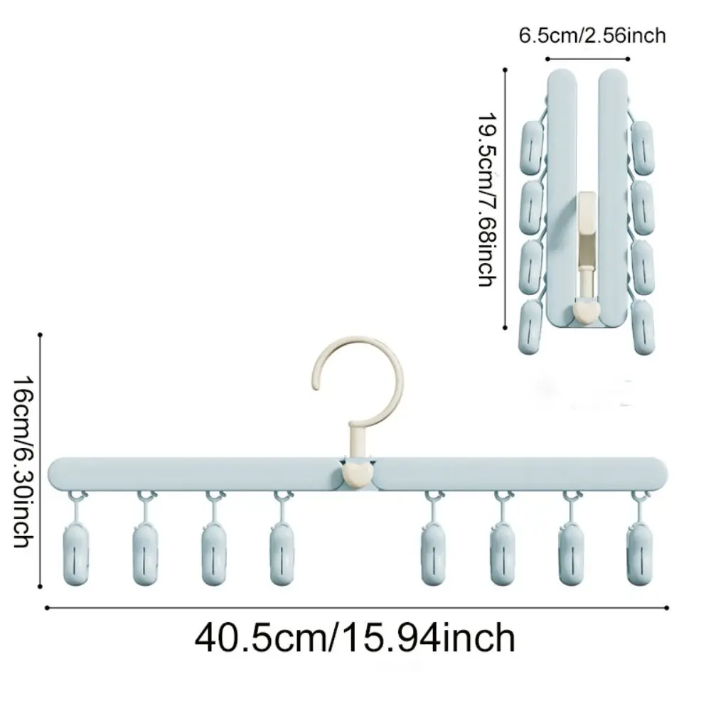 Portable Folding Drying Rack Non-slip Traceless Baby Clothes Hanger 360-Degree Rotation Strong Load-bearing Sock Hanging Clips